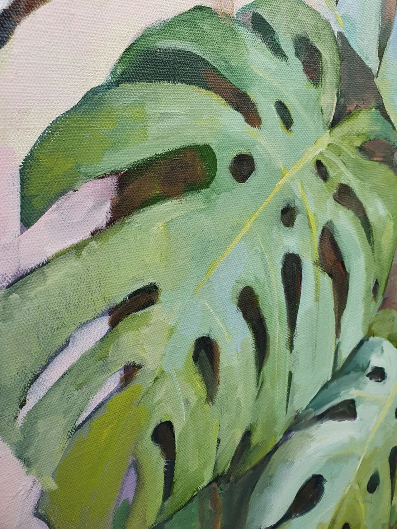 Pfau mit Monstera — Ansicht 2