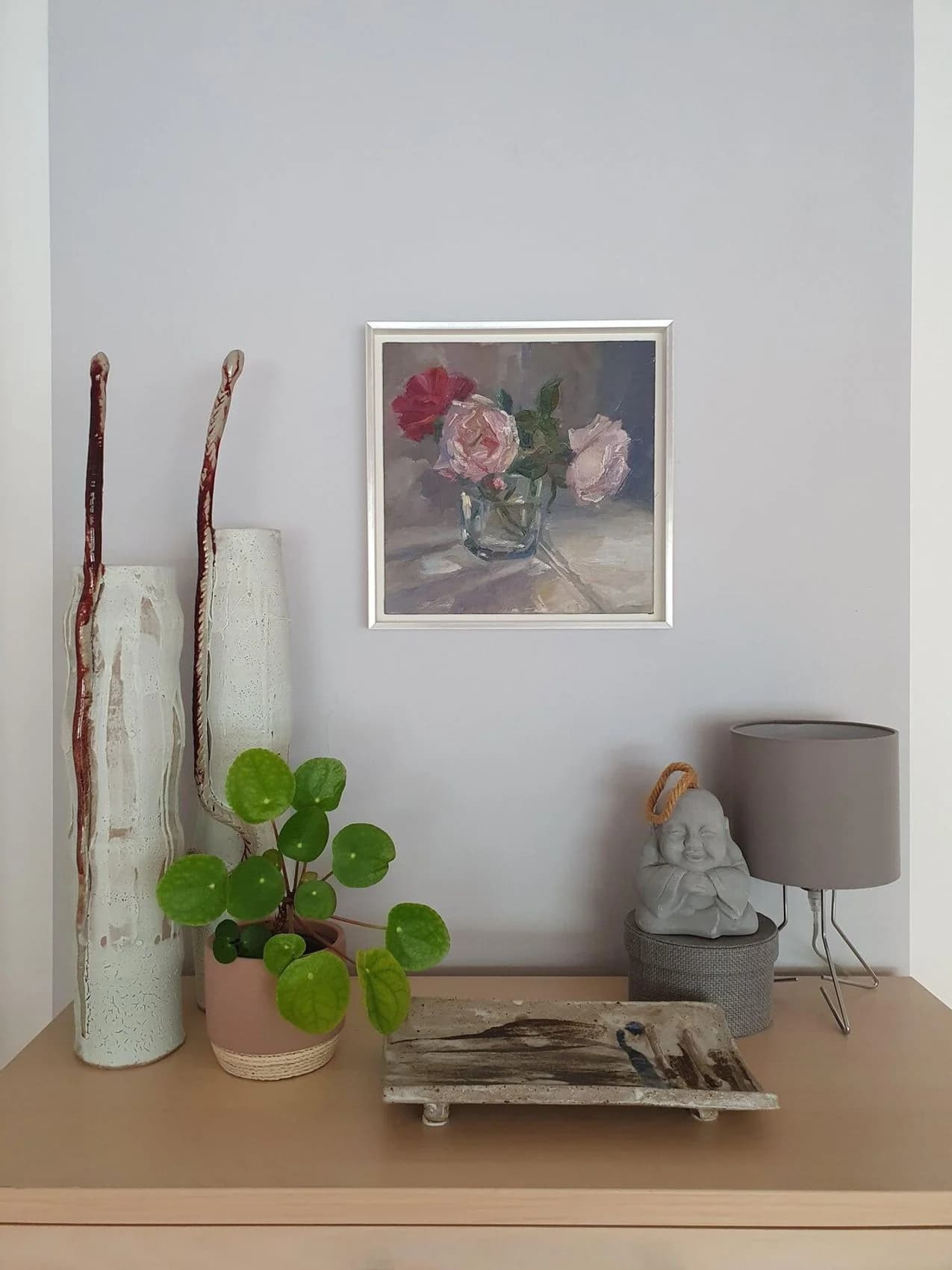 "Rosen in einer Glasvase"  Etüde (Weiß) — Ansicht 1