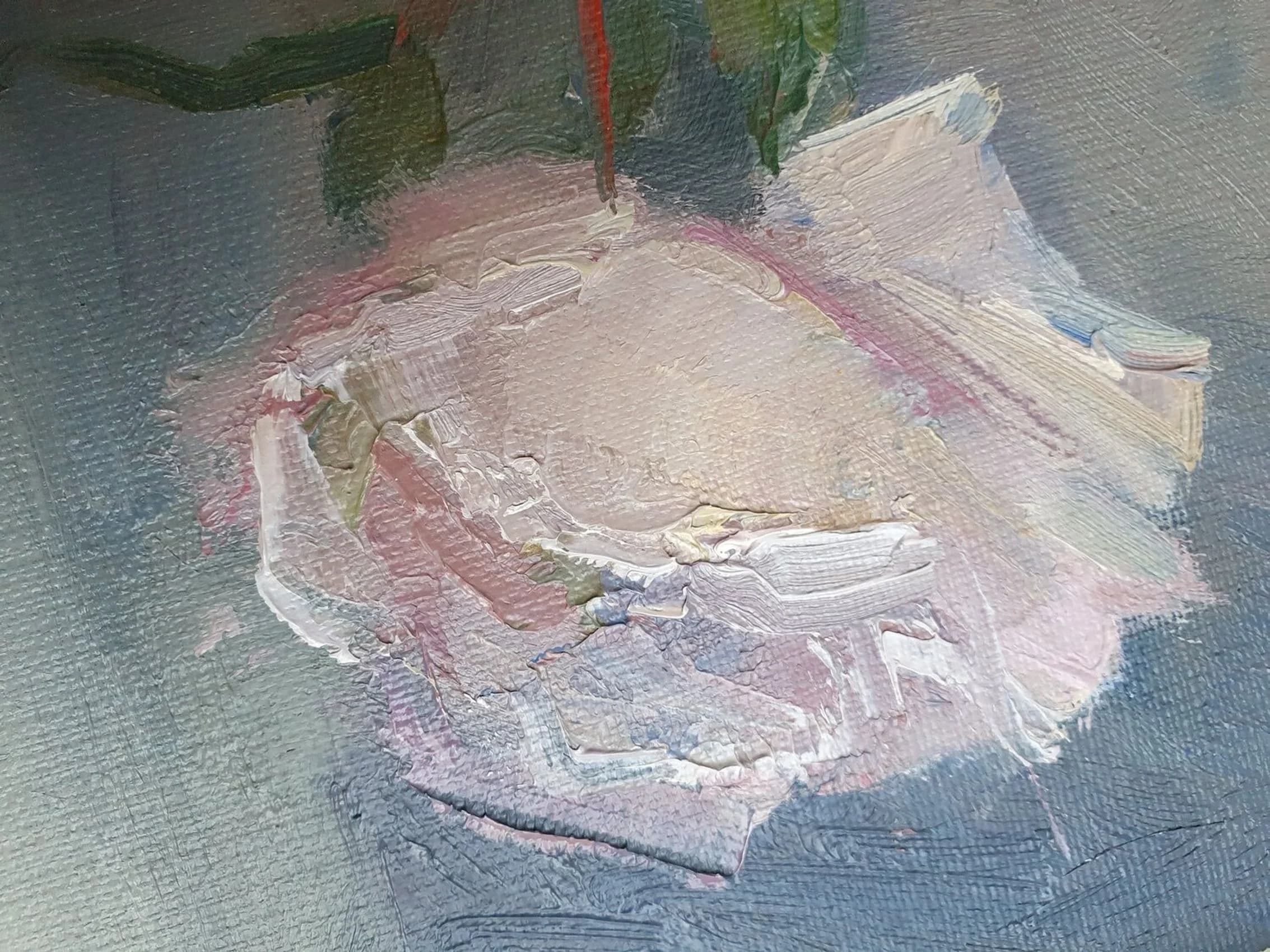 "Rosen in einer Glasvase"  Etüde (Weiß) — Ansicht 10