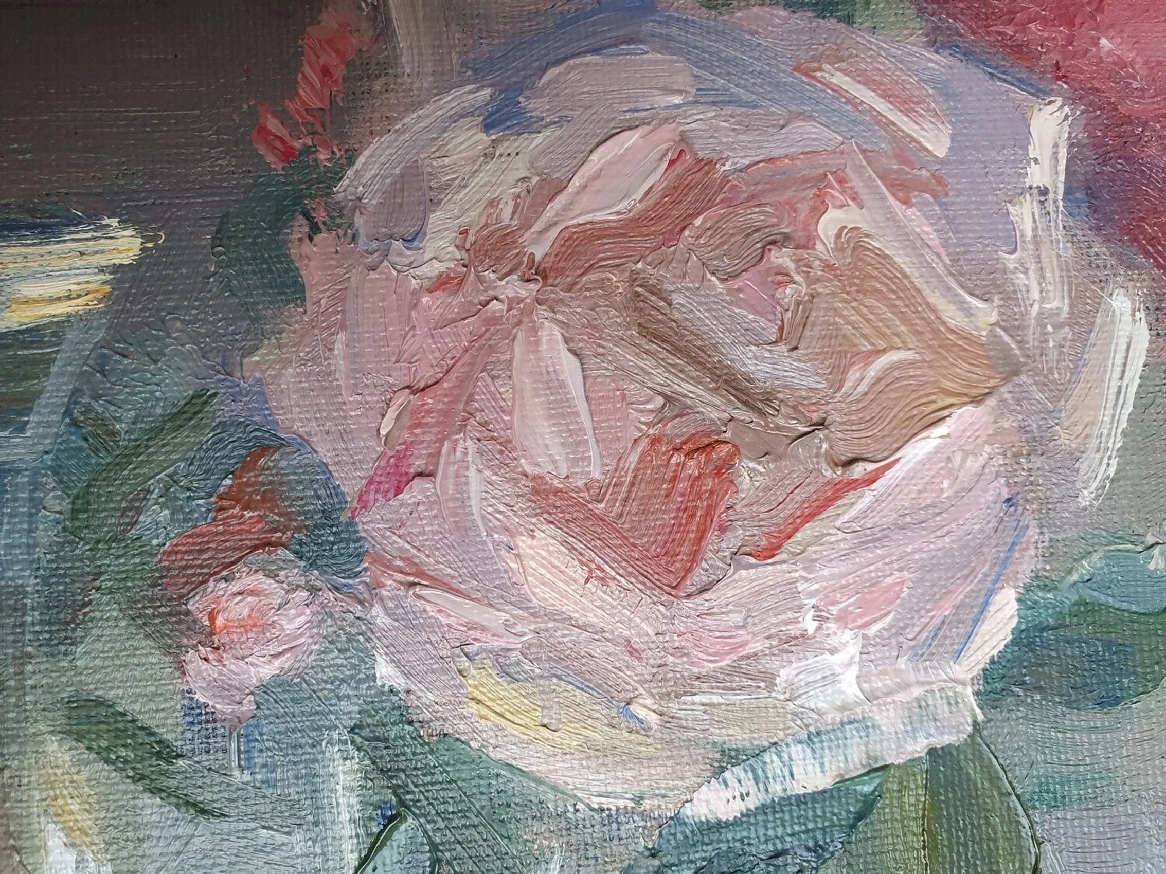 "Rosen in einer Glasvase"  Etüde (Weiß) — Ansicht 11