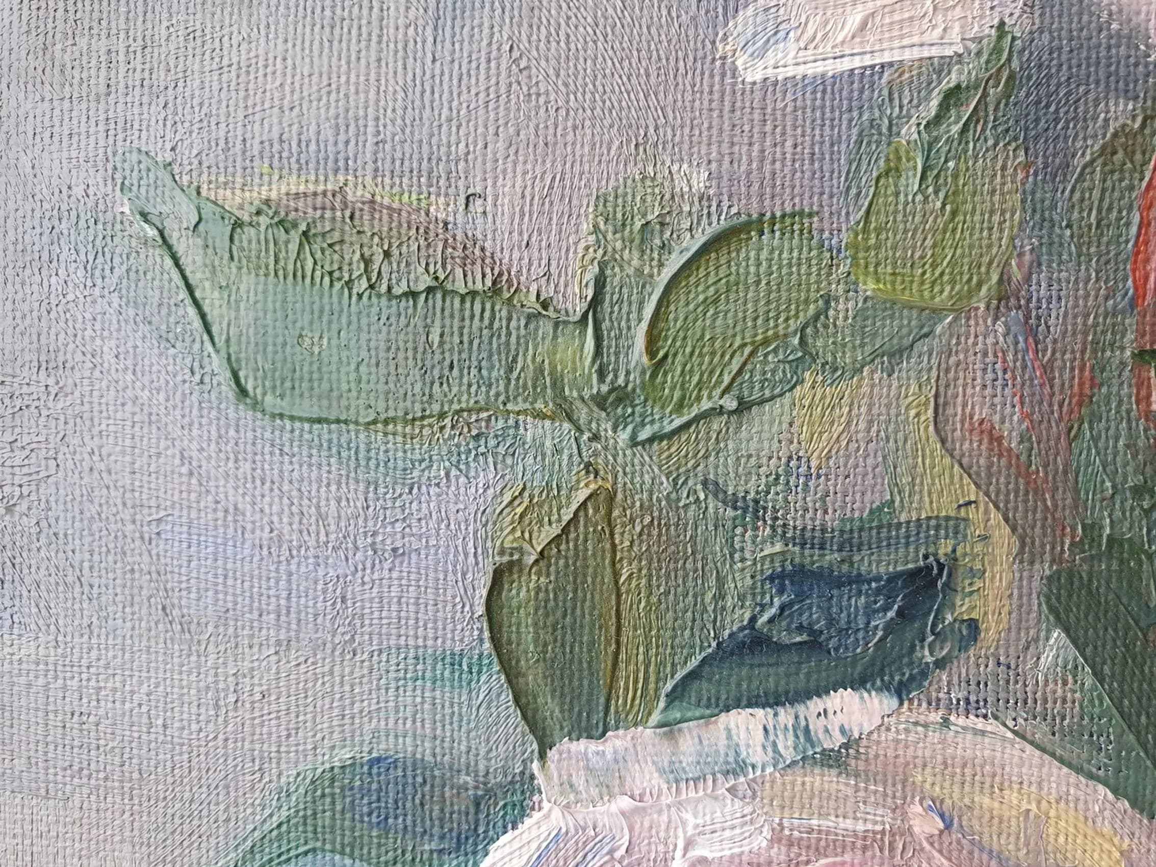 "Rosen in einer Glasvase"  Etüde (Weiß) — Ansicht 8
