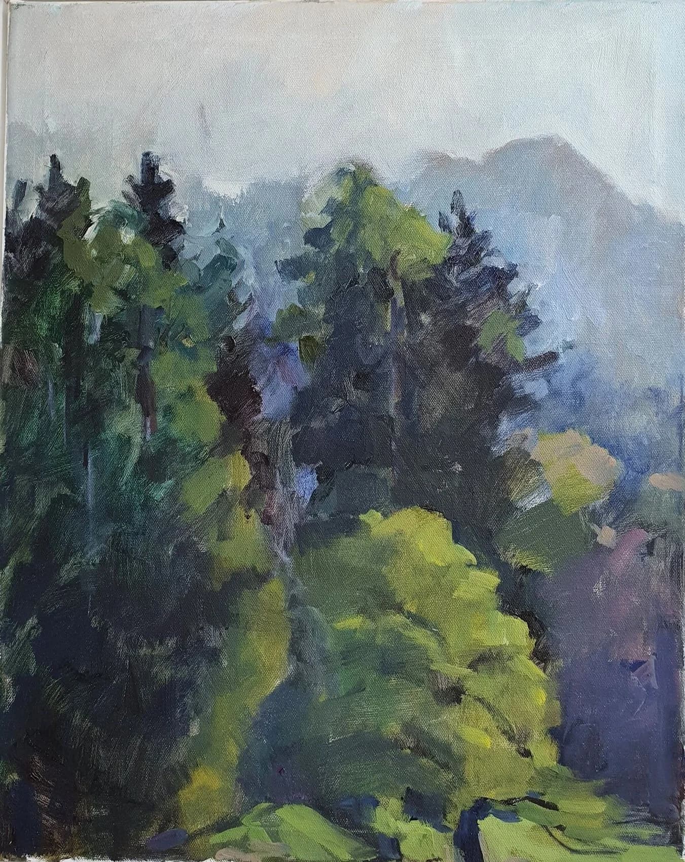 "Berg im Nebel" Etüde — Raumansicht